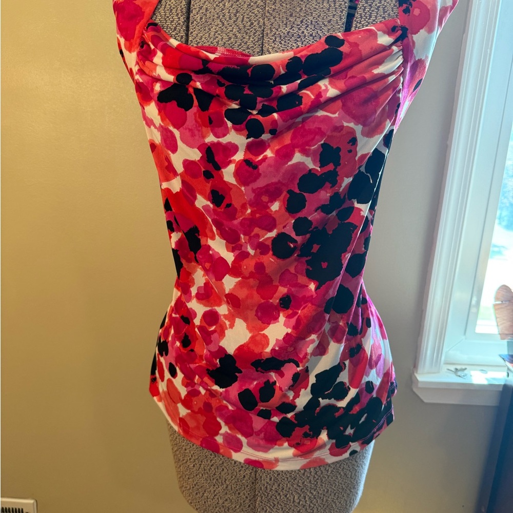 Jones Studio Pink and Red Asymmetrical Camisole